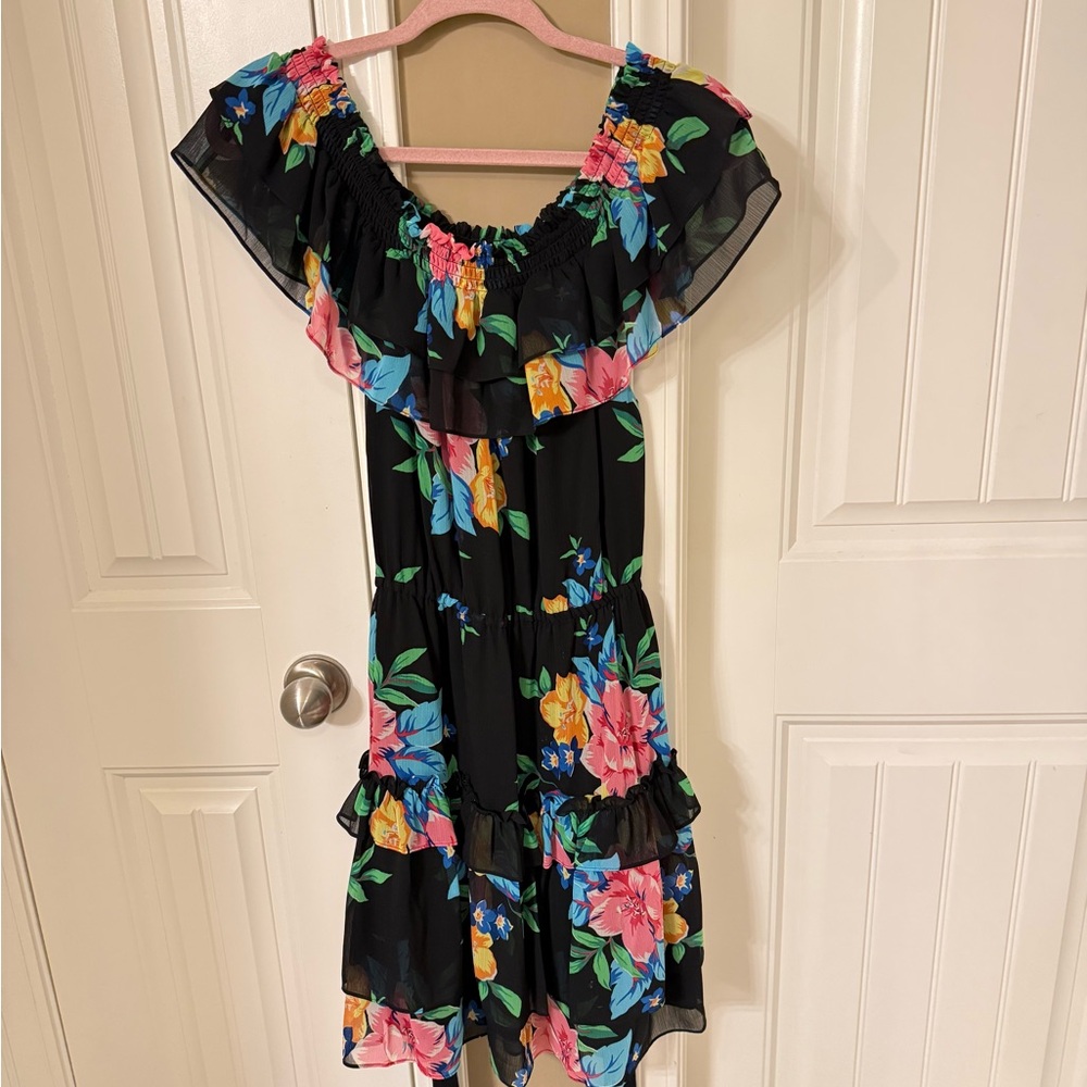 Ralph Lauren Black Floral Mini Dress -NWT